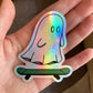 Skateboarding Holographic Ghost Sticker