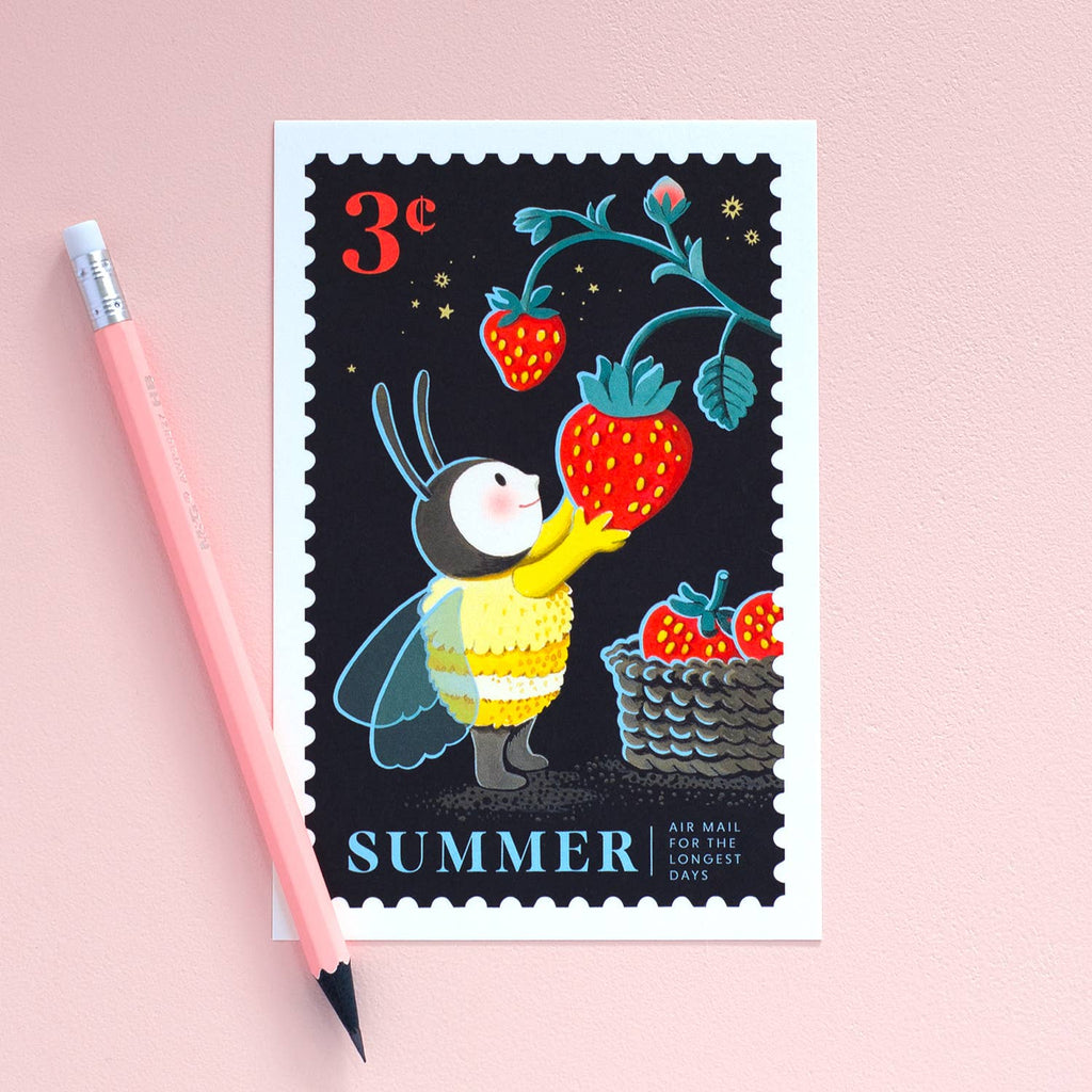 Summer Berry Basket Postcard