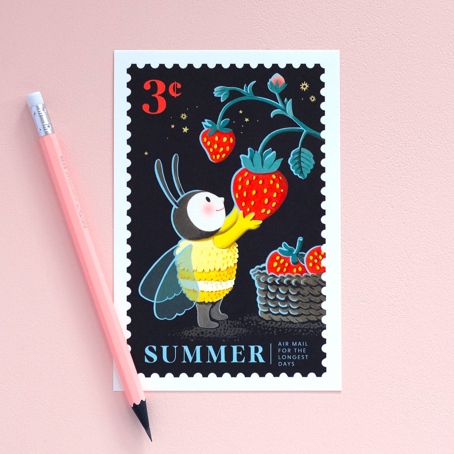 Summer Berry Basket Postcard