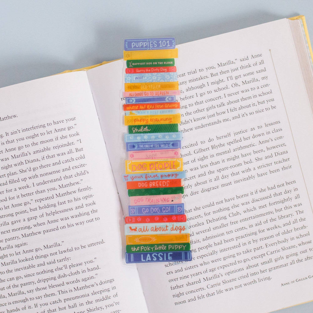 Dog Book Stack Transparent Bookmark
