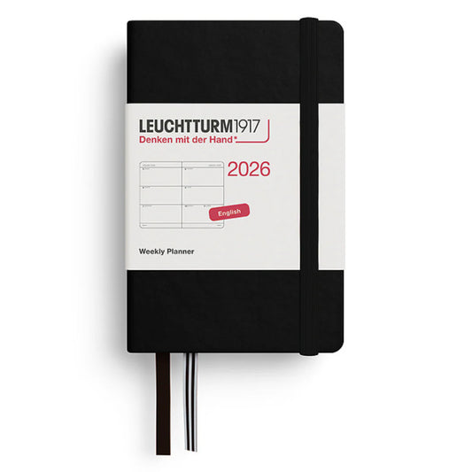 Leuchtturm1917 A7 Mini Weekly Planner 2026 - Black