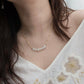 Rainbow Moonstone Smile Necklace- 14k Gold Dipped