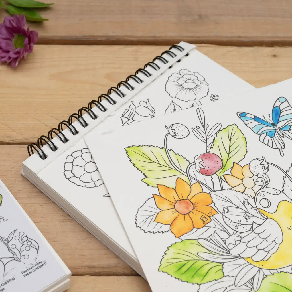 Floral Adult Coloring Book  -  A5 (Casepack of 5)