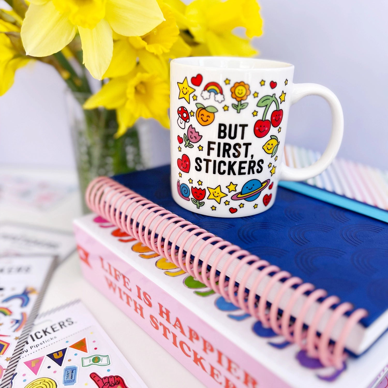 But First, Stickers Mug