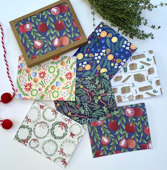 Christmas Pattern Greeting Card Set