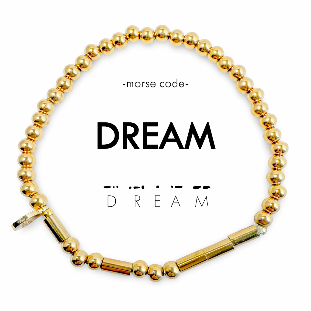 Morse Code Bracelet - Dream - Gold Plated