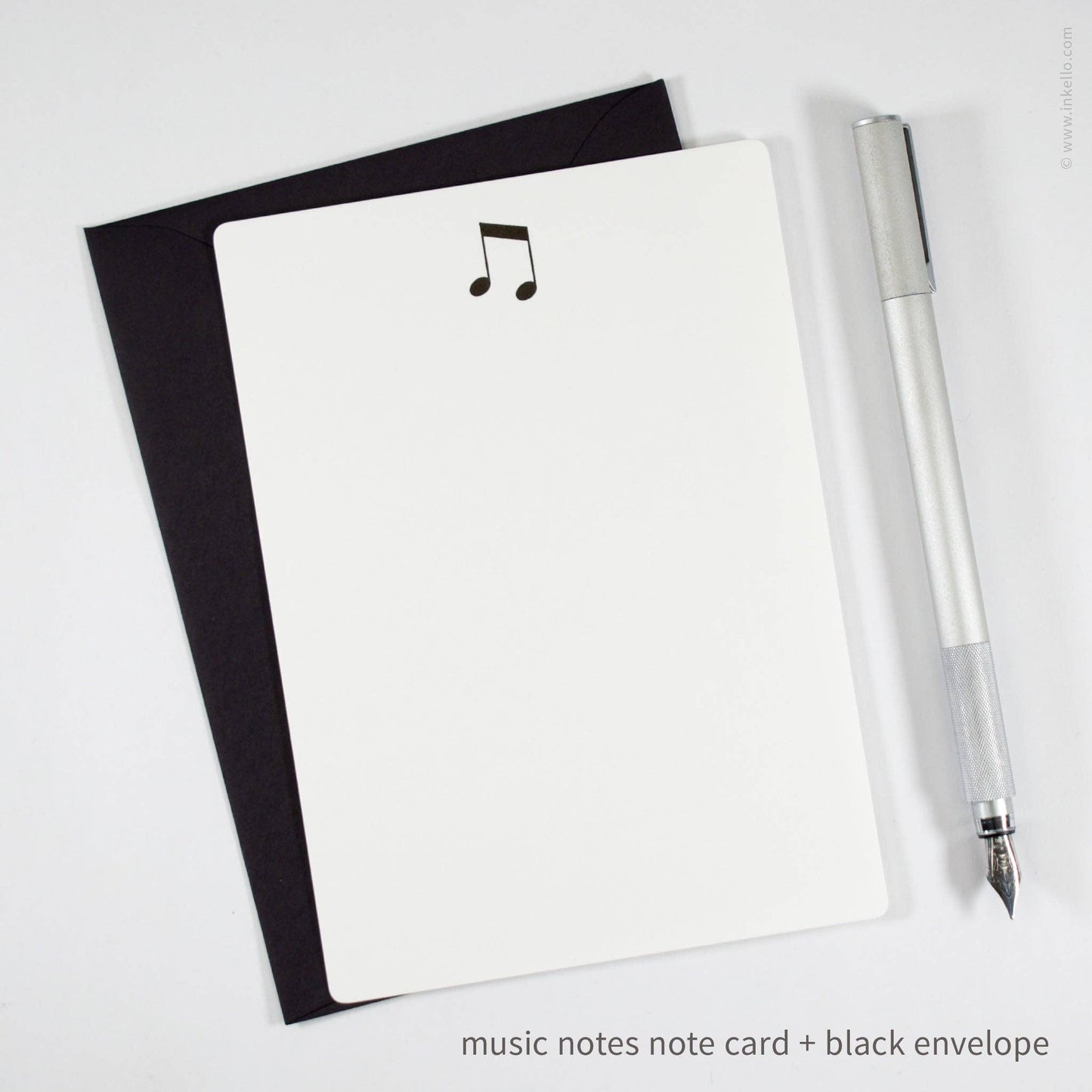 Letterpress Flat Note Cards- Music Notes