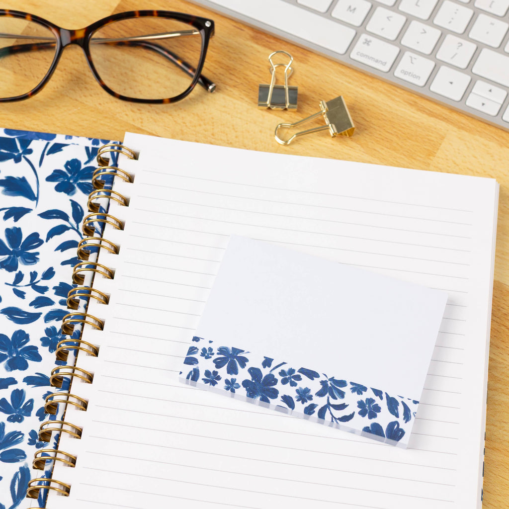 Porcelain Floral Sticky Note, 4x3"