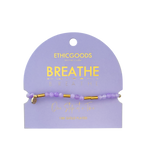 Morse Code Gold & Stone Beaded Bracelet | BREATHE