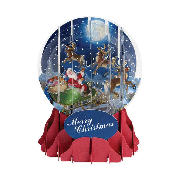 Moonlight Sleigh Ride Pop-Up Snow Globe Christmas Card