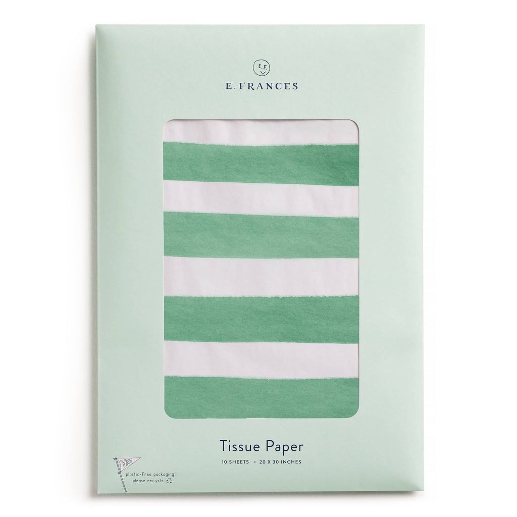 Green and White Stripe Tissue Paper