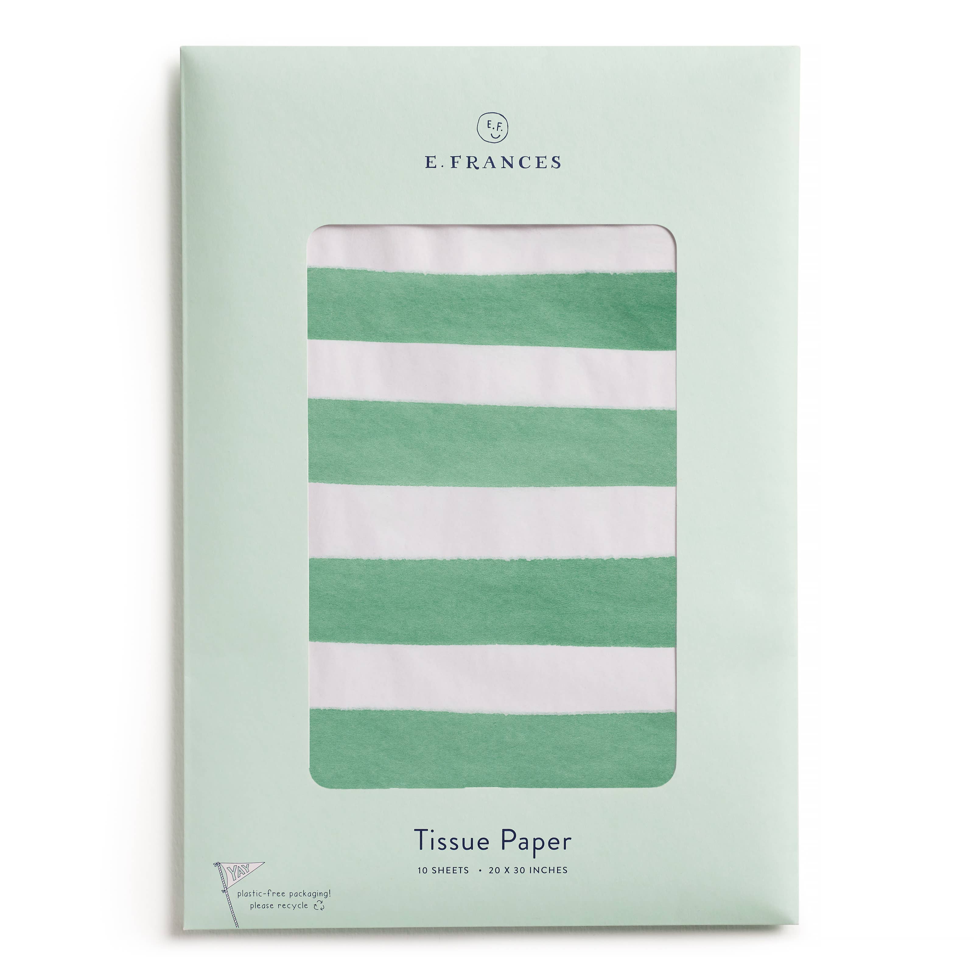Green and White Stripe Tissue Paper