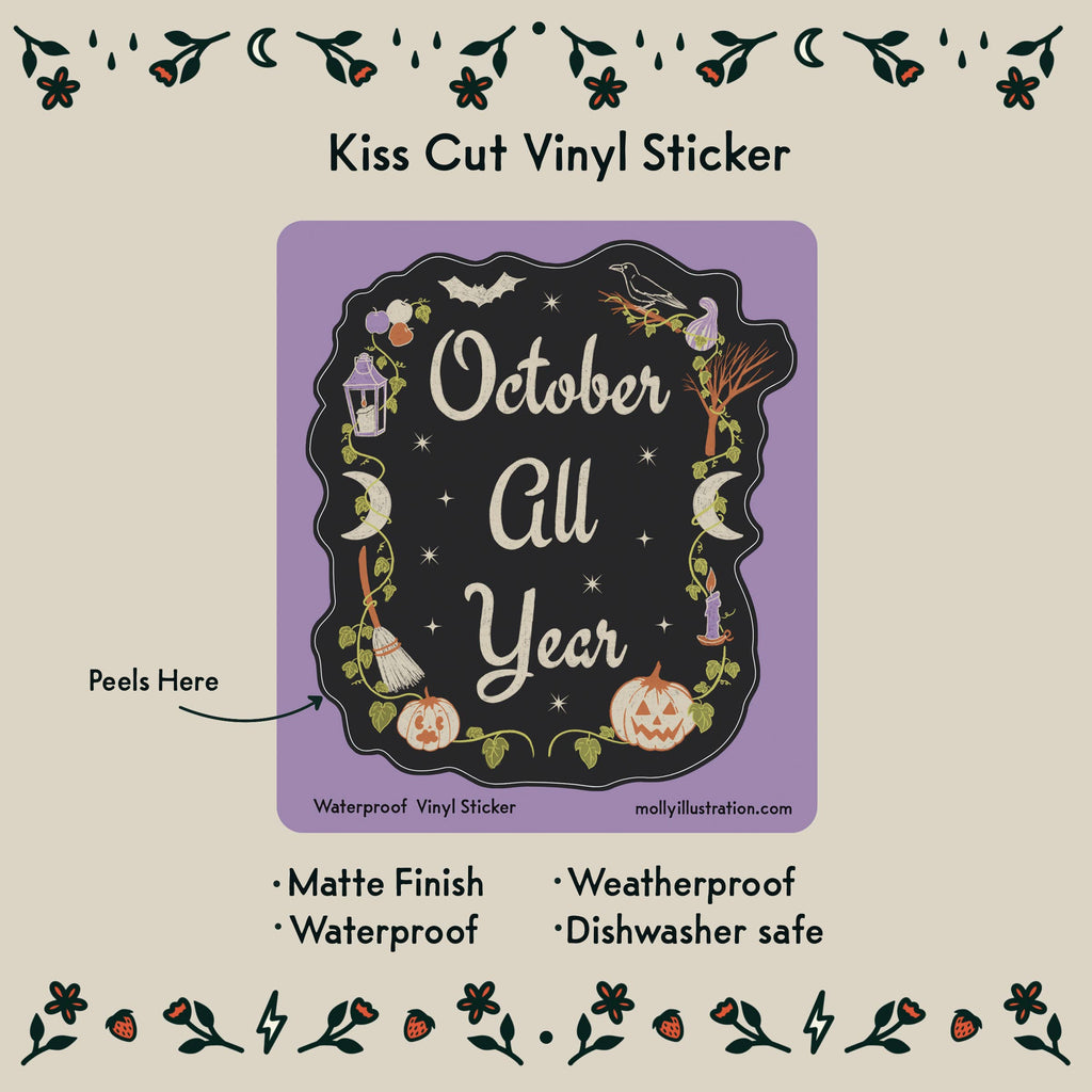 October All Year Sticker