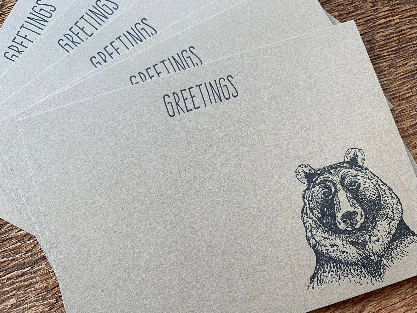 Greetings Bear Flat Note Cards