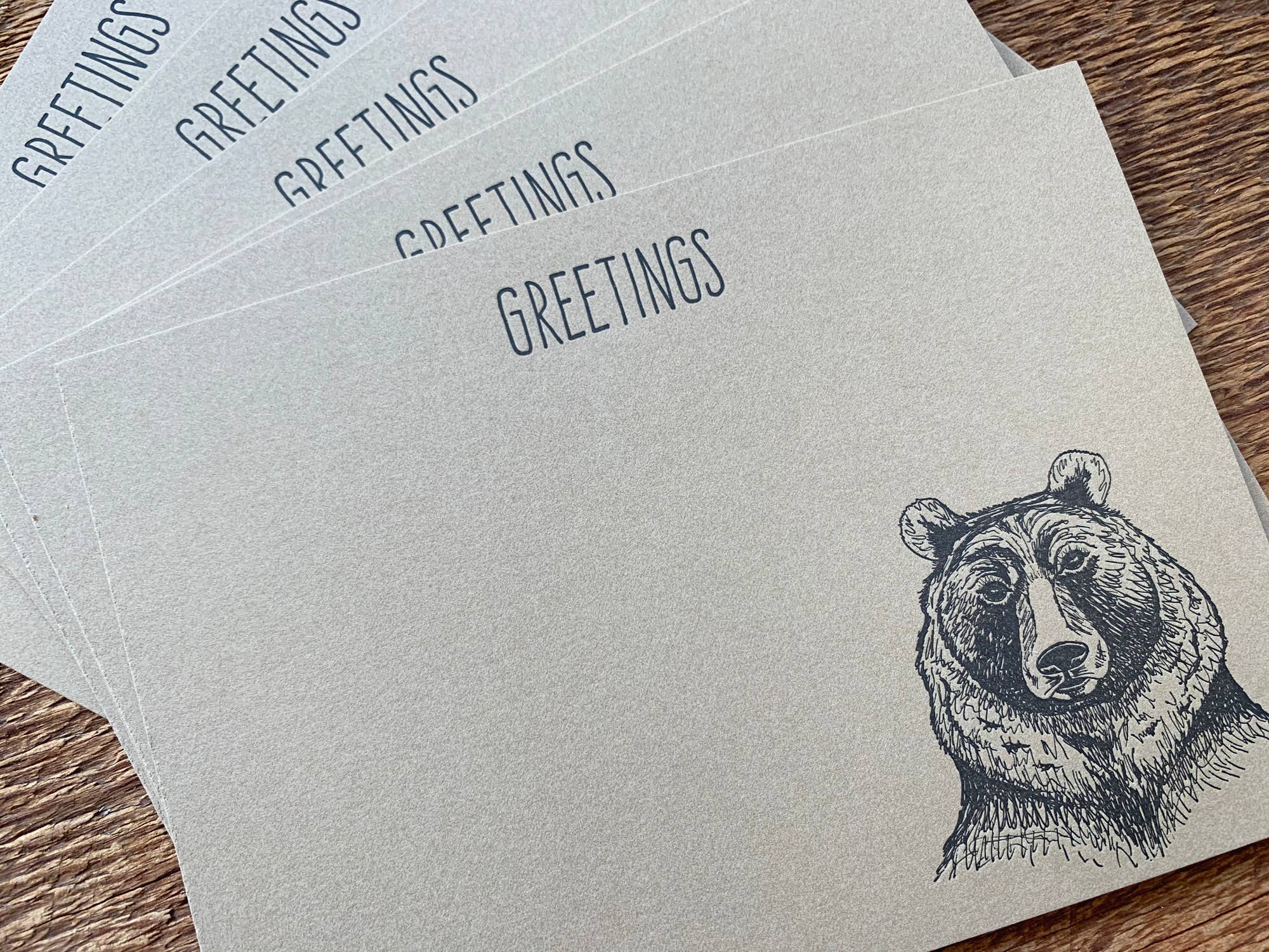 Greetings Bear Flat Note Cards