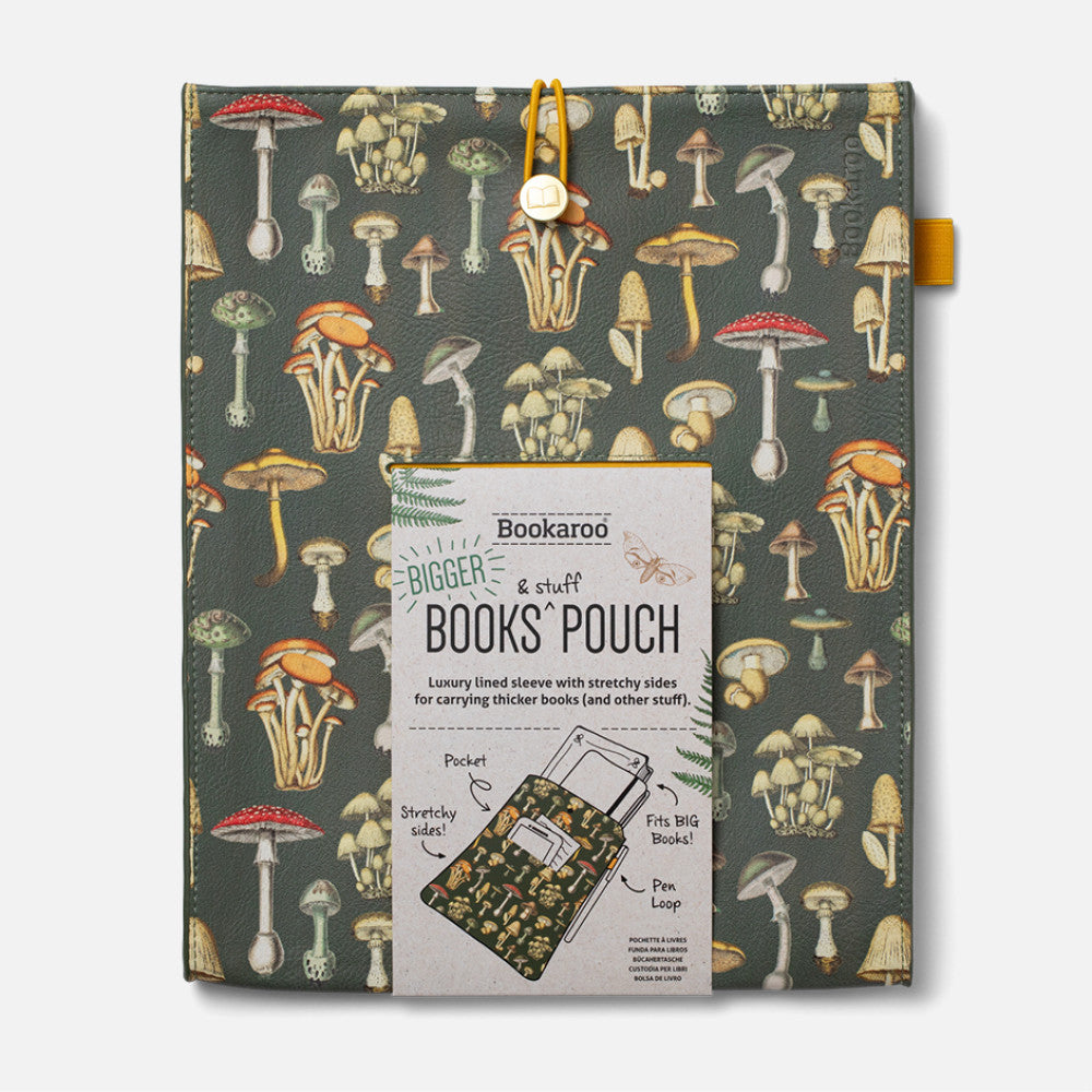 Bookaroo Bigger Books & Stuff Pouch- Botanical Mushrooms