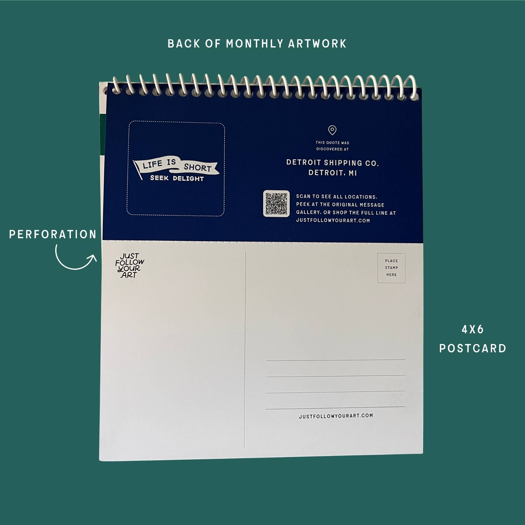 2027 Postcard Calendar - Monthly Desk Calendar With Easel