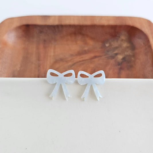 Light Blue Bow Studs