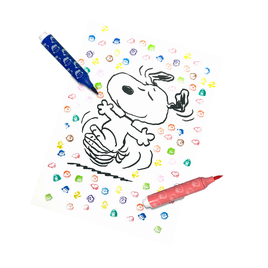 OOLY x Peanuts: Double-Ended Brush & Stamp Markers -Set of 6