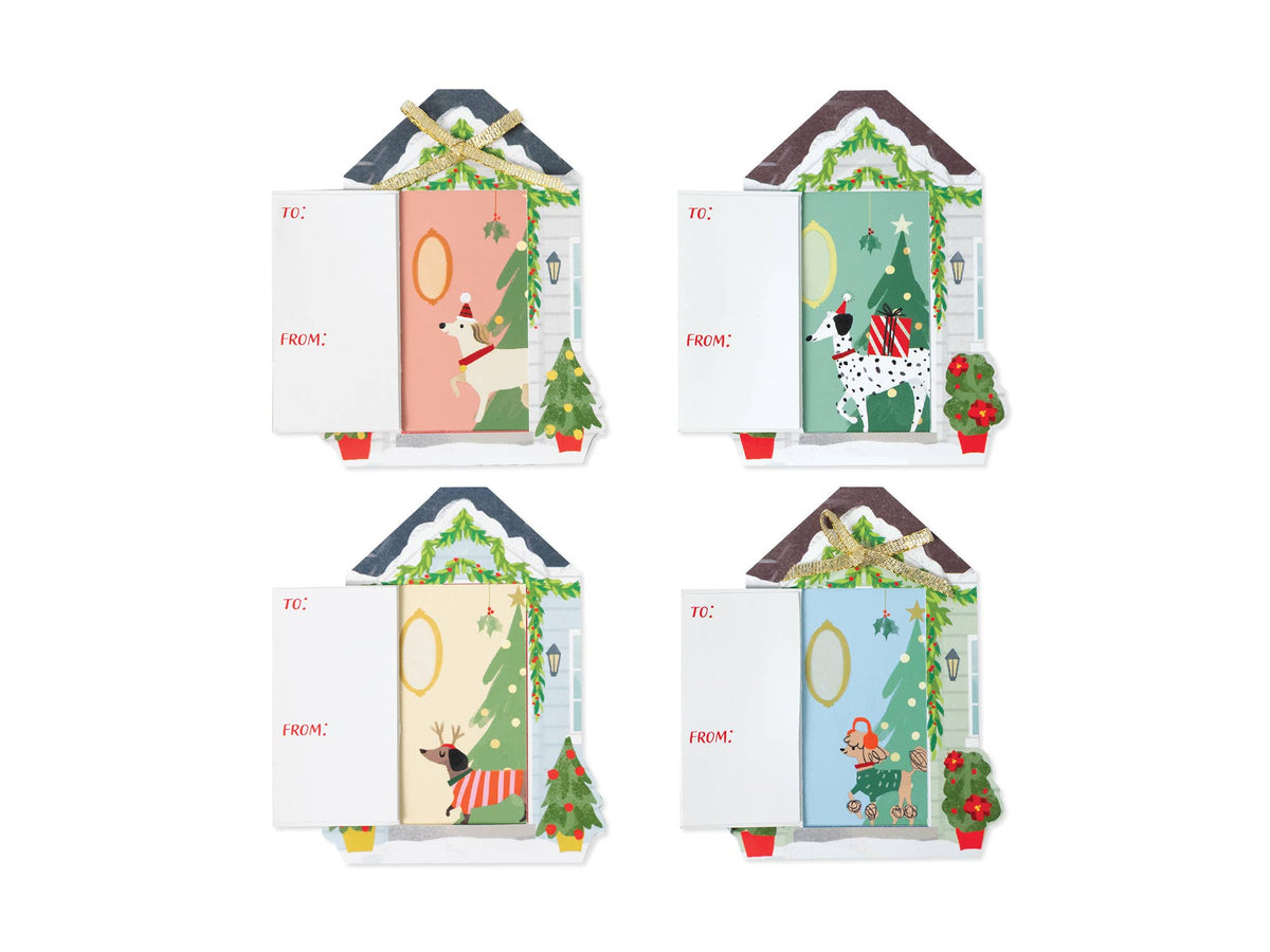Holiday Dogs Christmas Gift Tags -  Boxed Set of 16 tags