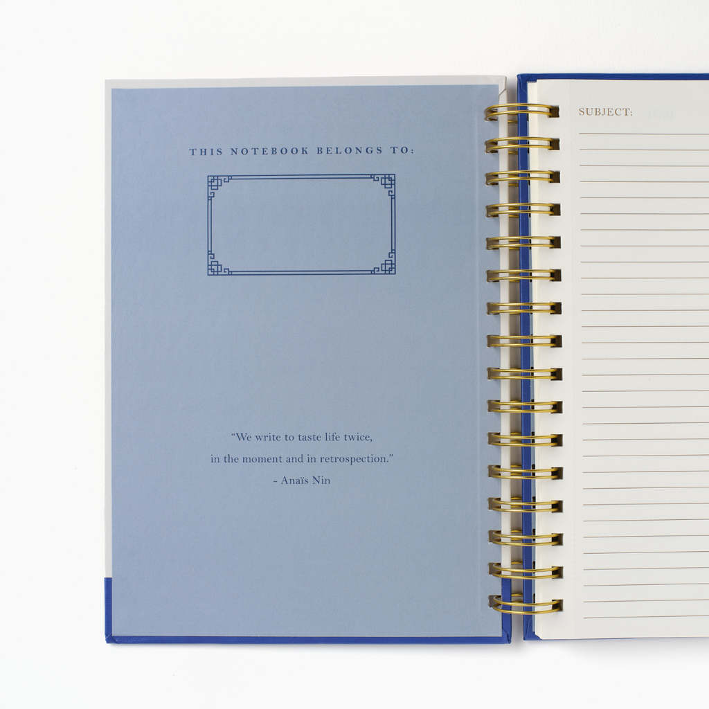 Blue Chinoiserie Vase Spiral Notebook