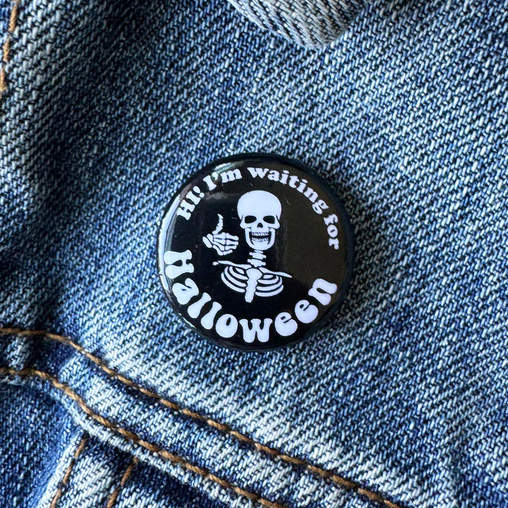 Skeleton Halloween 1" Round Button