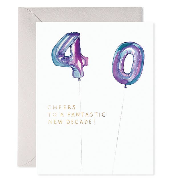 Helium 40th Birthday Card