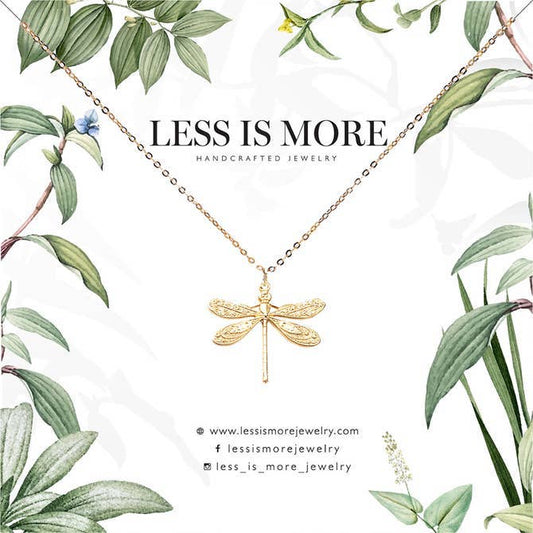 Dragonfly Necklace- 14k Gold Dipped