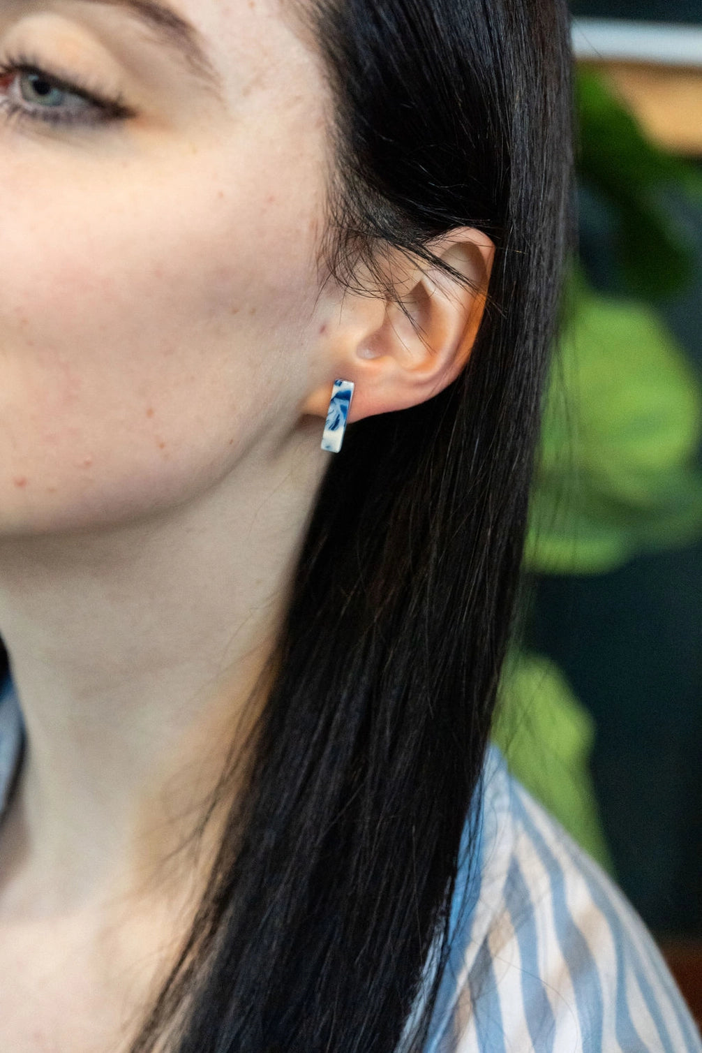 Bella Bar Studs- Greek Goddess Blue