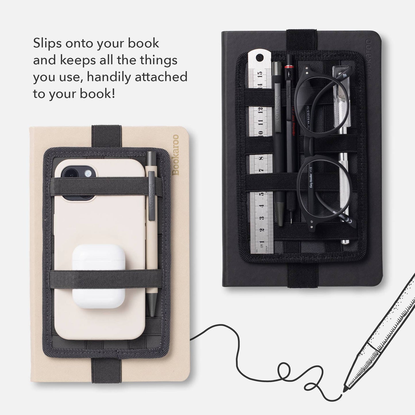Bookaroo Notebook Tidy- Charcoal