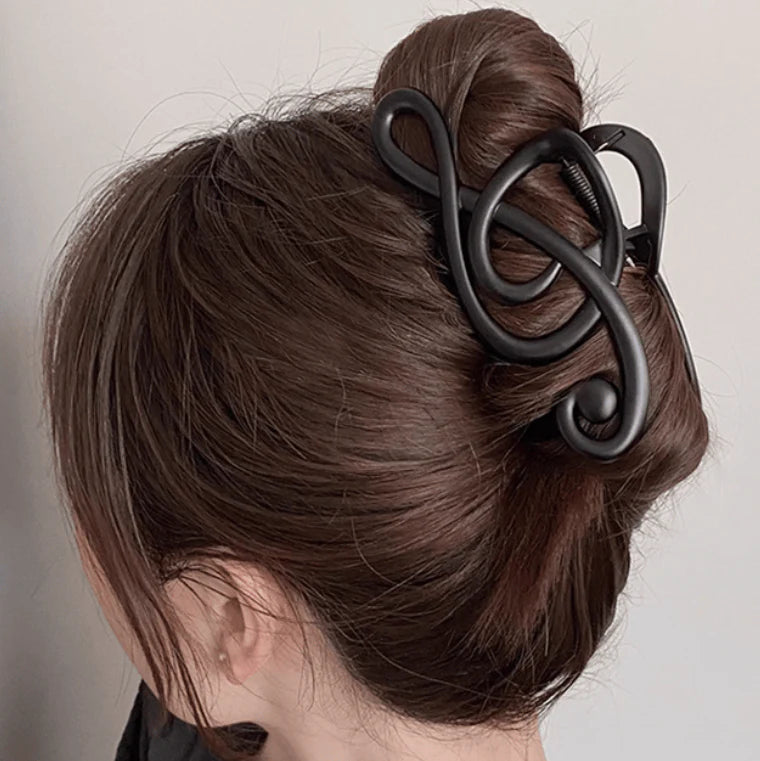 Black Treble Clef Hair Claw
