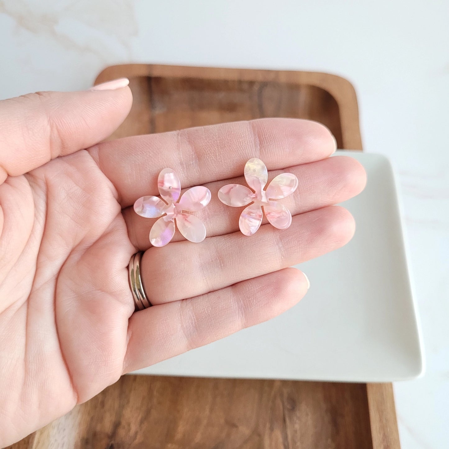 Blossom Studs- Coral