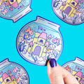 Goldfish Castle Glitter Sticker