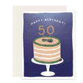 Happy 50th Birthday Cake Card
