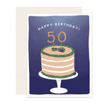 Happy 50th Birthday Cake Card