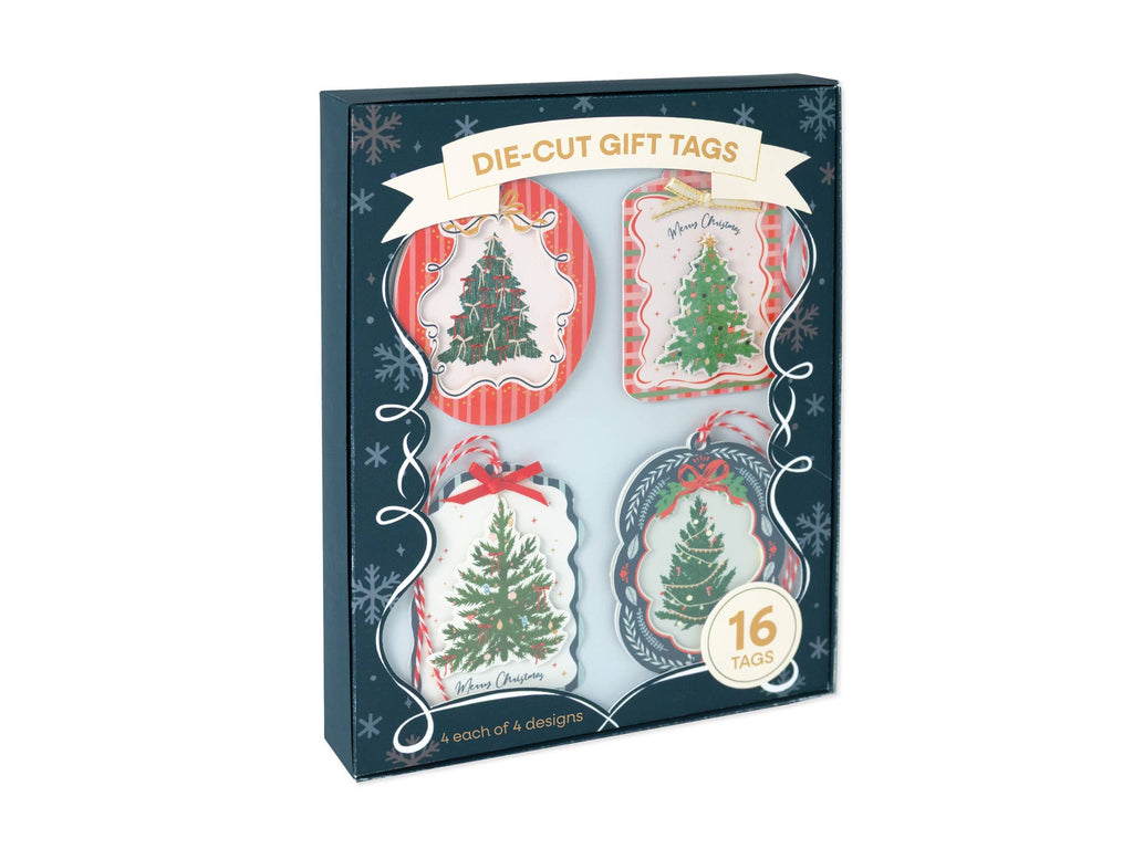 Vintage Trees Christmas Gift Tags-  Boxed Set of 16 tags