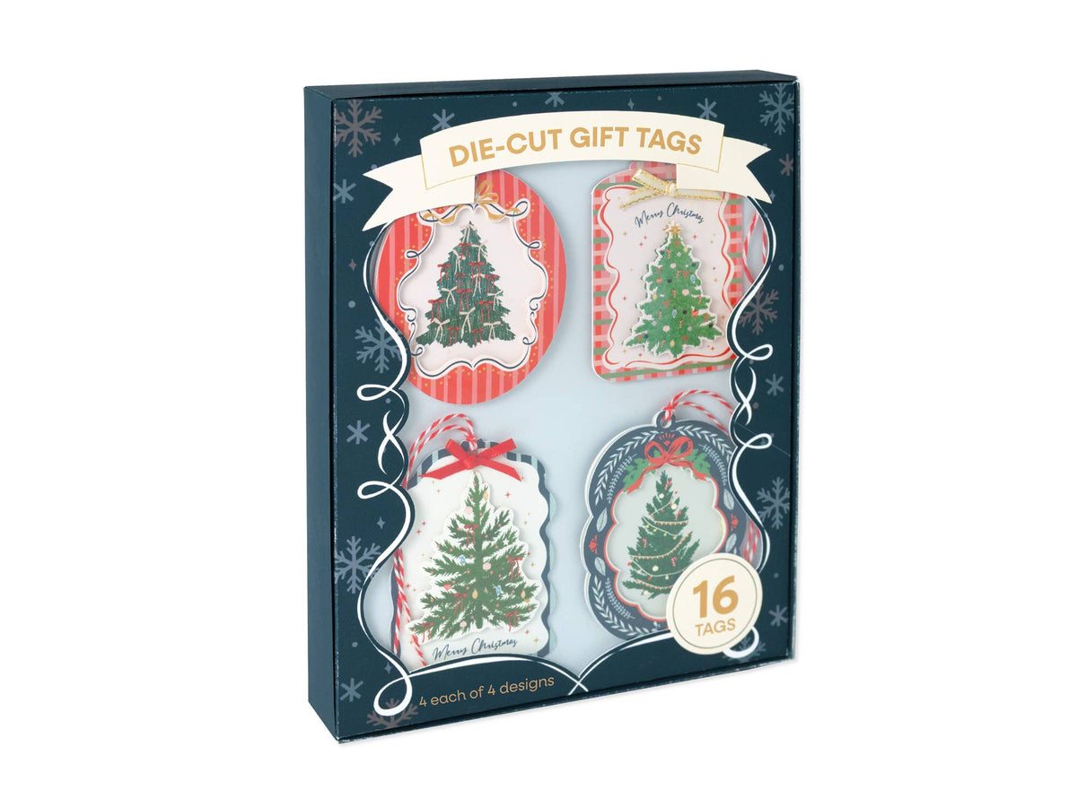 Vintage Trees Christmas Gift Tags-  Boxed Set of 16 tags