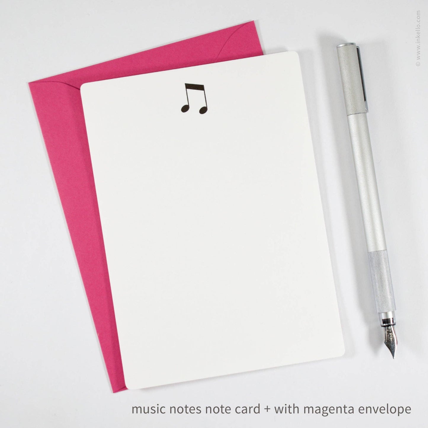 Letterpress Flat Note Cards- Music Notes