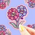 Death Flowers Glitter Sticker