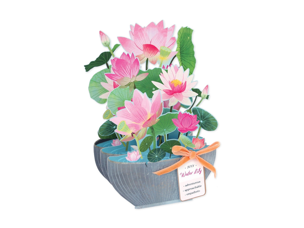 July Water Lily Pop-Up Flower Card