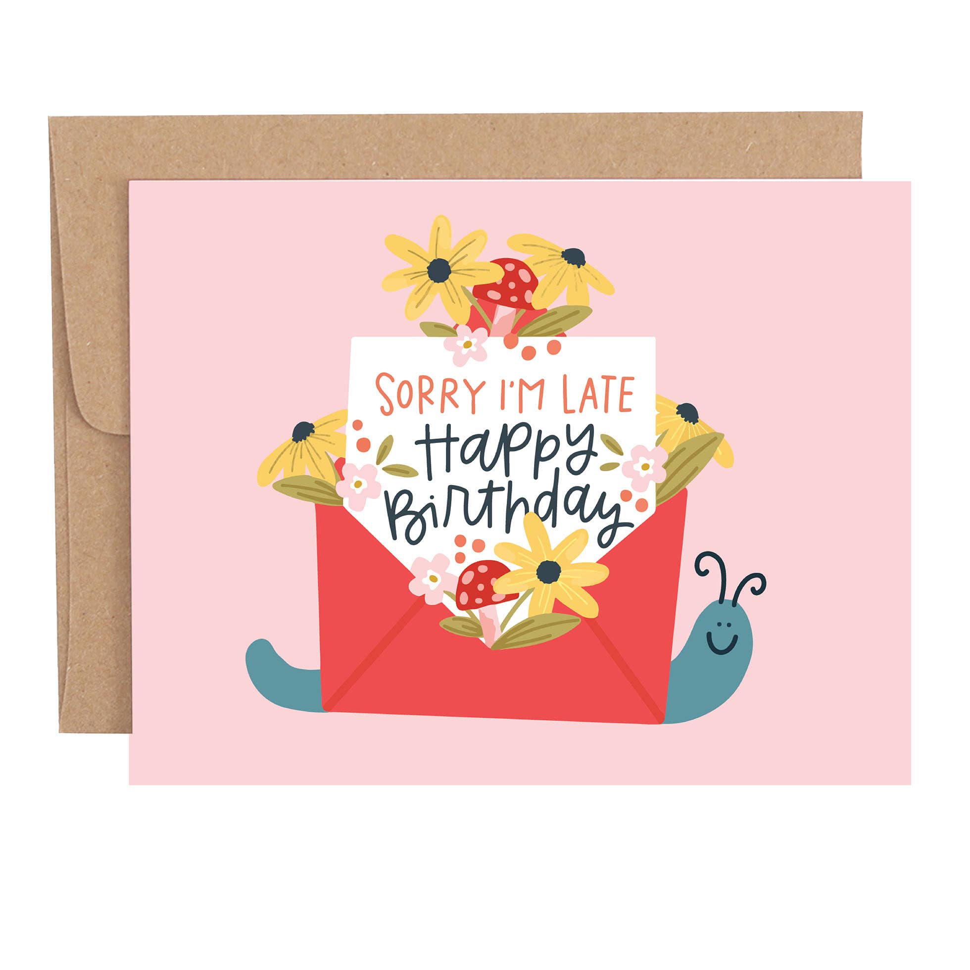 Sorry I'm Late Belated Birthday Greeting Card
