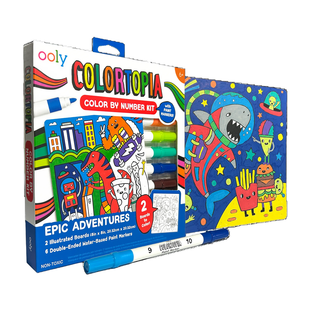 Colortopia Color by Number Paint Marker Kit - Epic Adventure