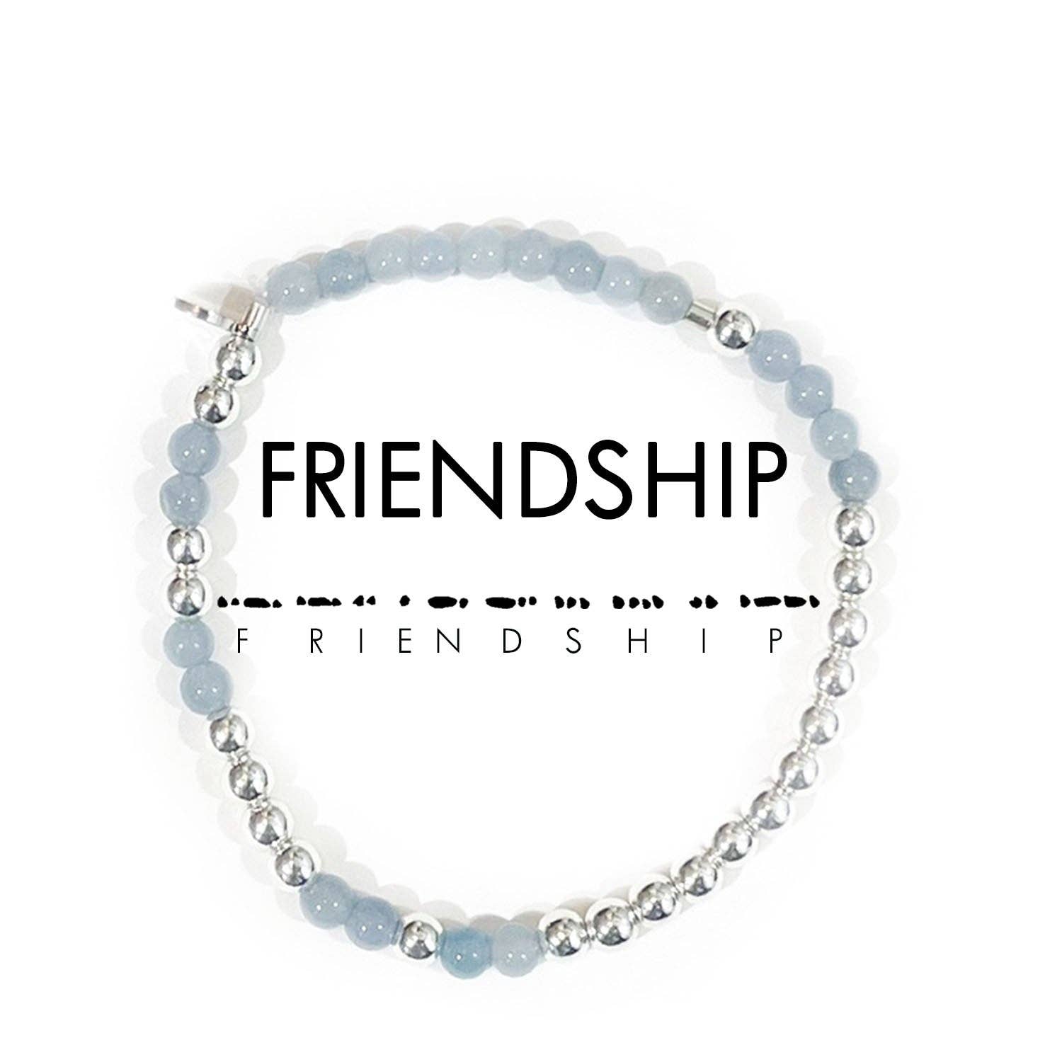Morse Code Bracelet - Friendship - Silver