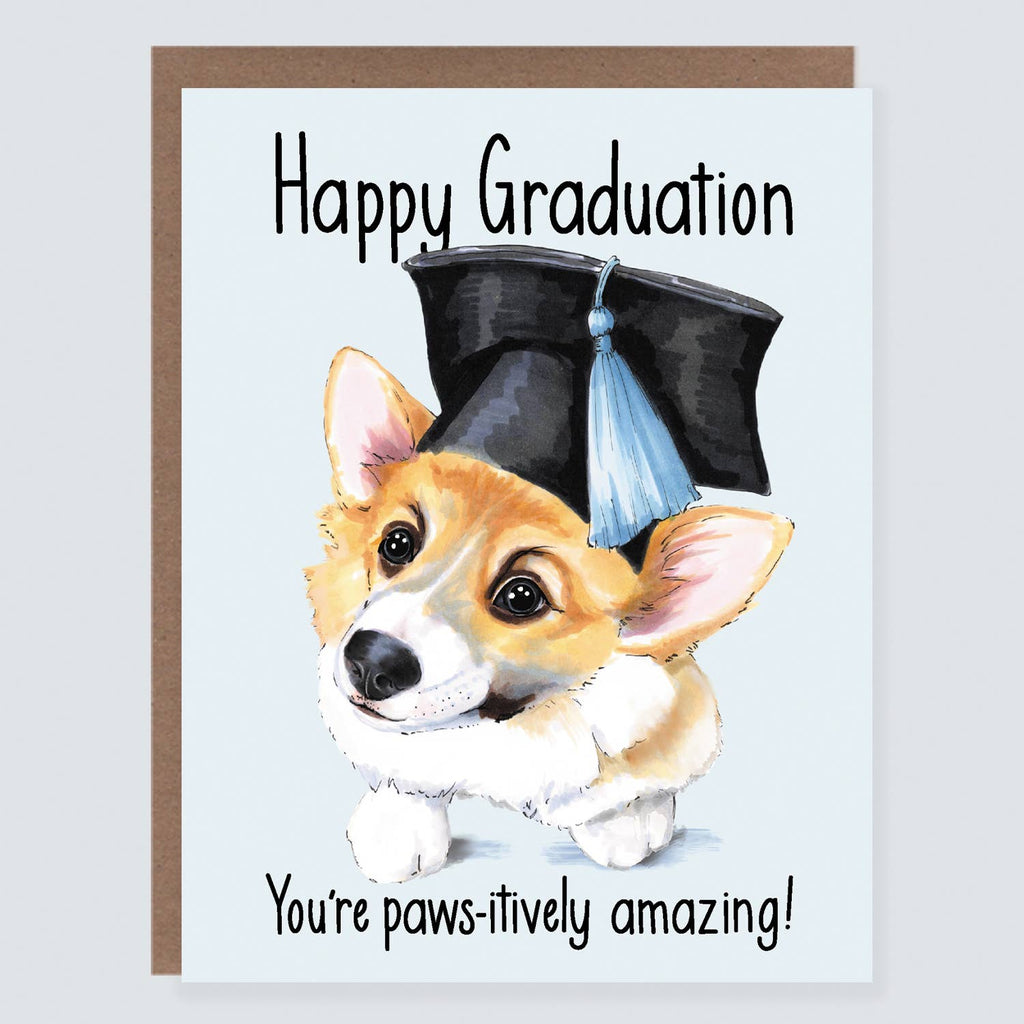 Corgi Dog Graduation Card