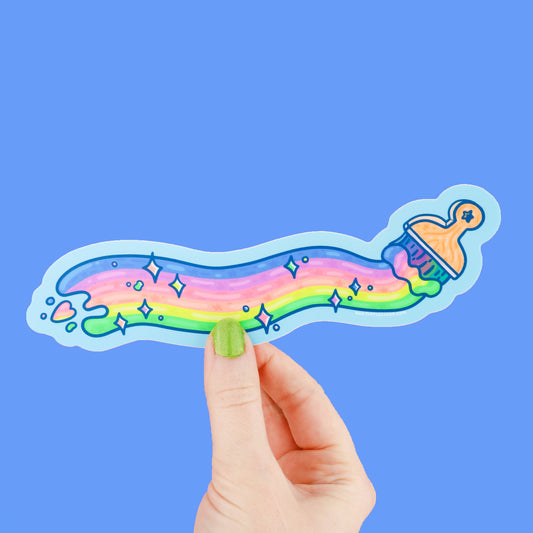 Rainbow Paintbrush Long Sticker