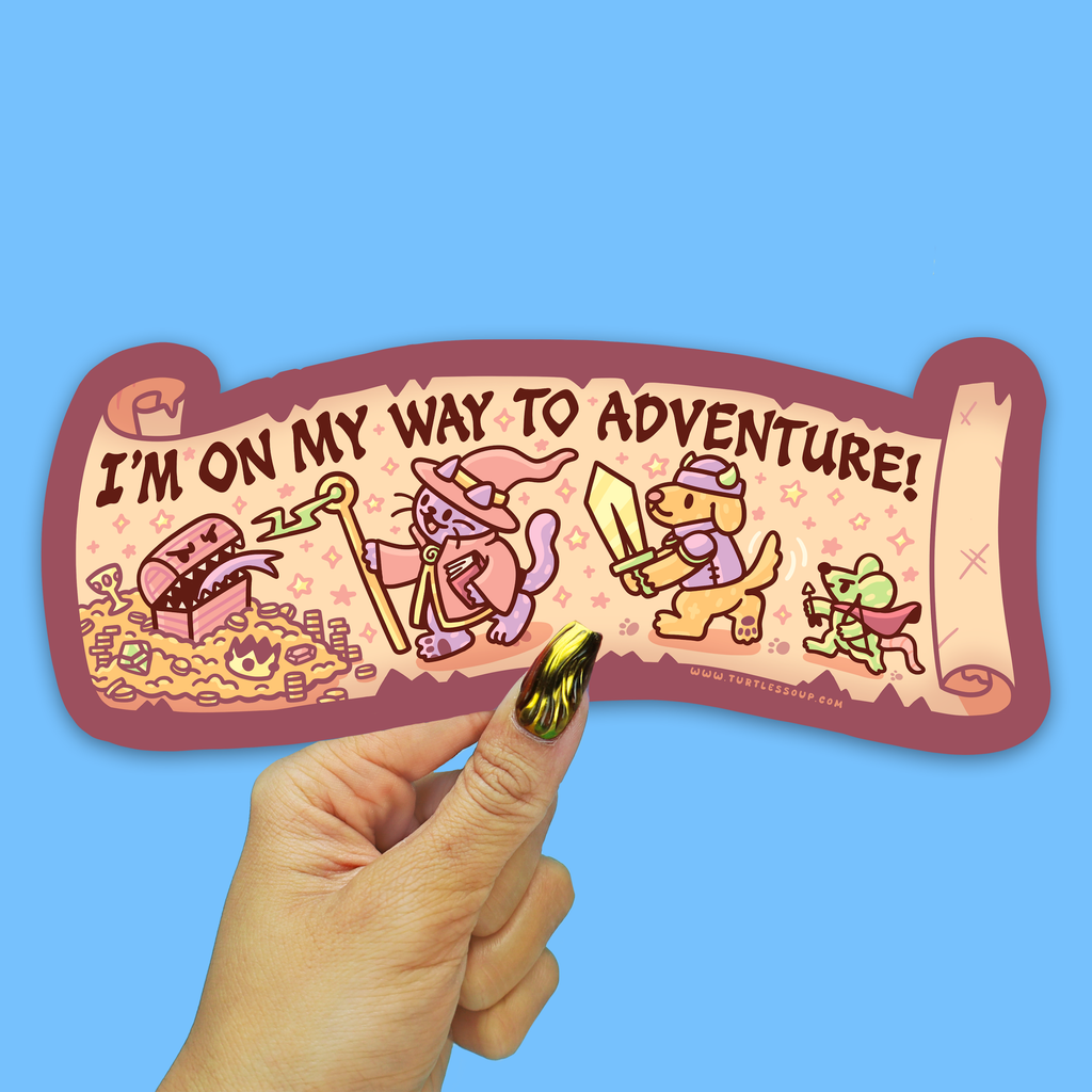 On My Way to Adventure Critters Bumper Sticker