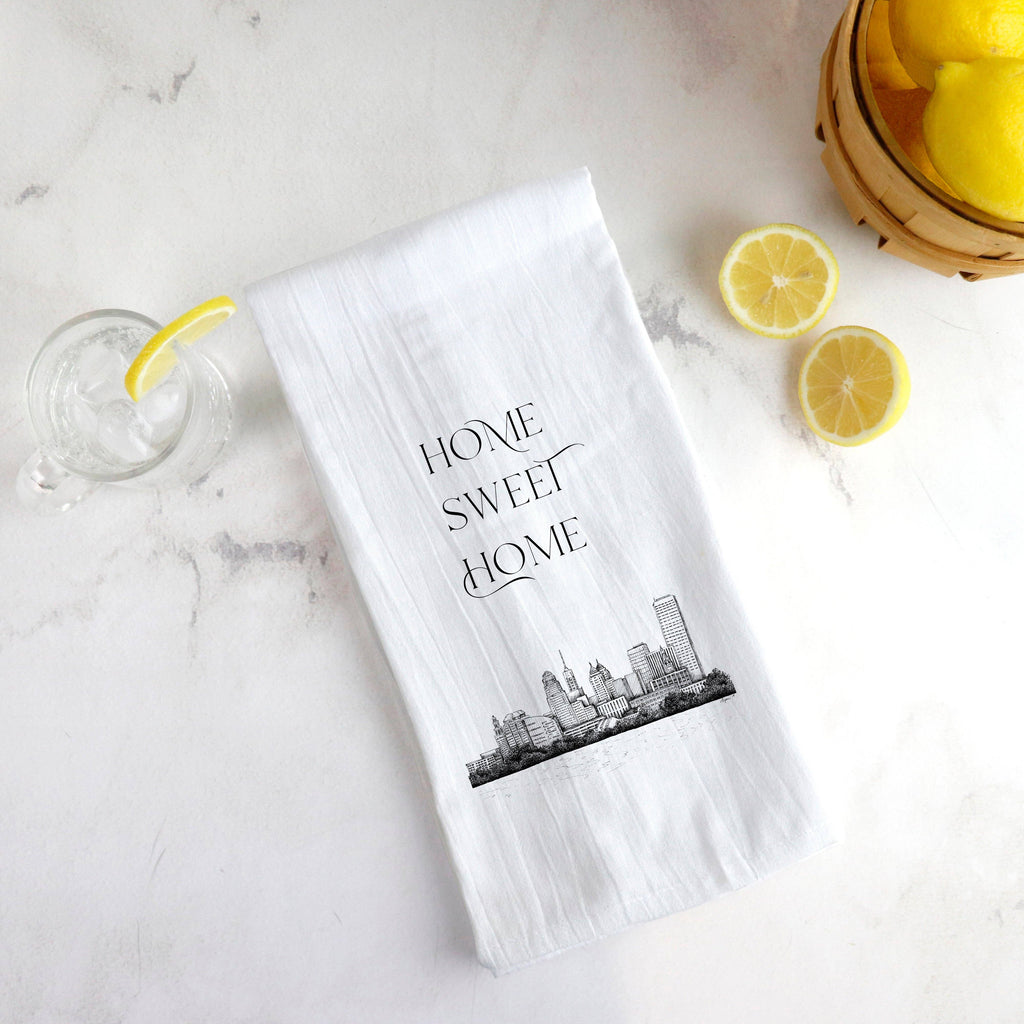 Home Sweet Home Buffalo Skyline Tea Towel