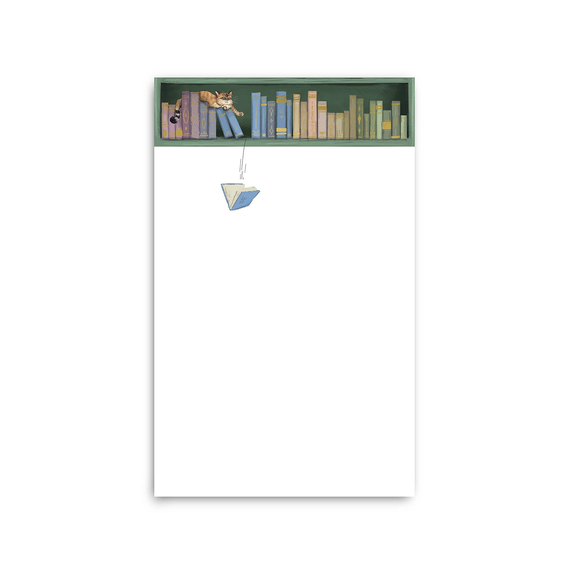 Sneaky Bookshelf Cat Notepad