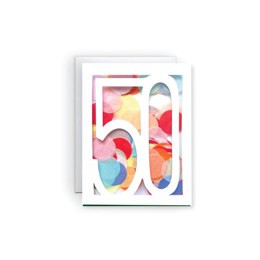 50 Milestone Confetti Card