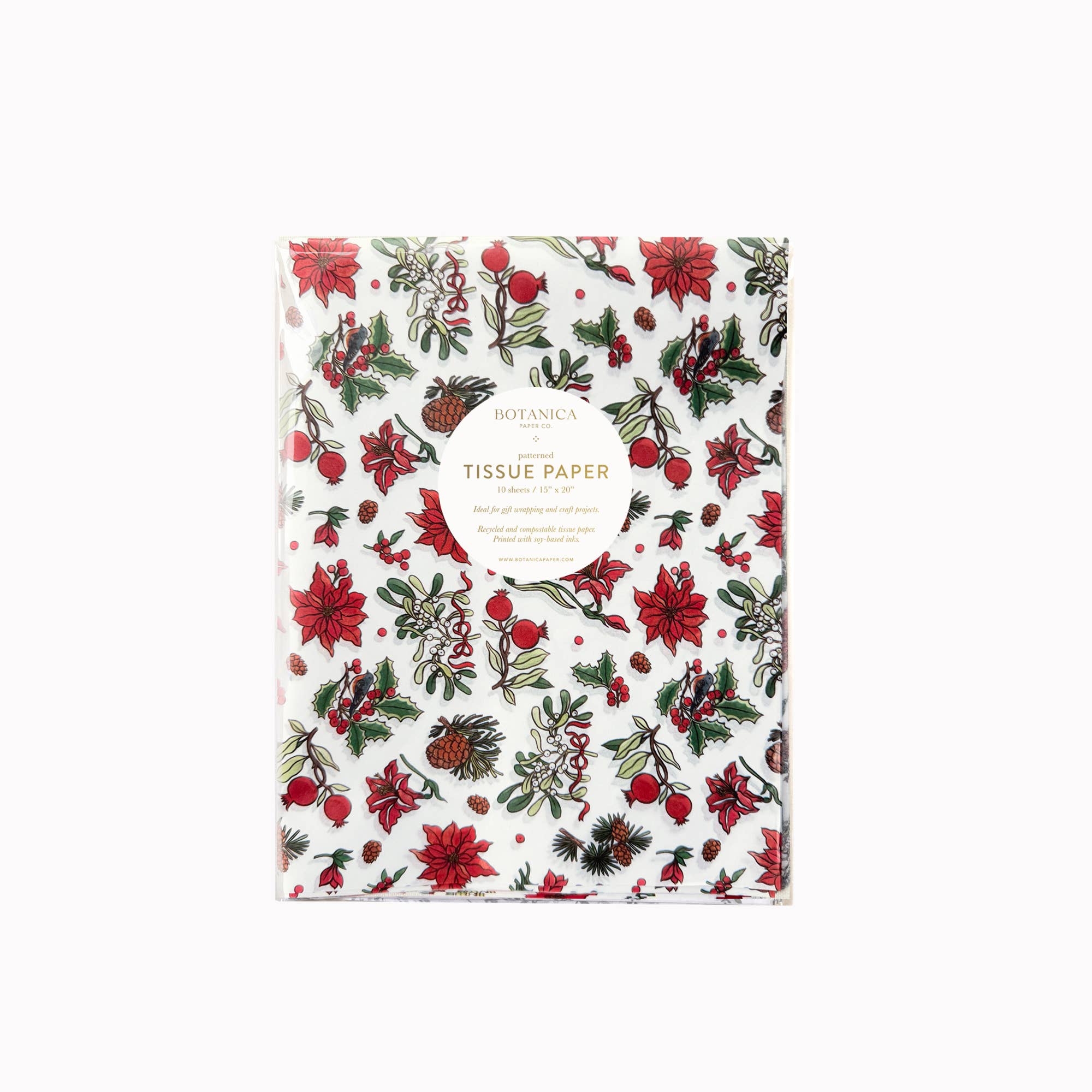 Christmas Florals Tissue Paper (10 sheets)